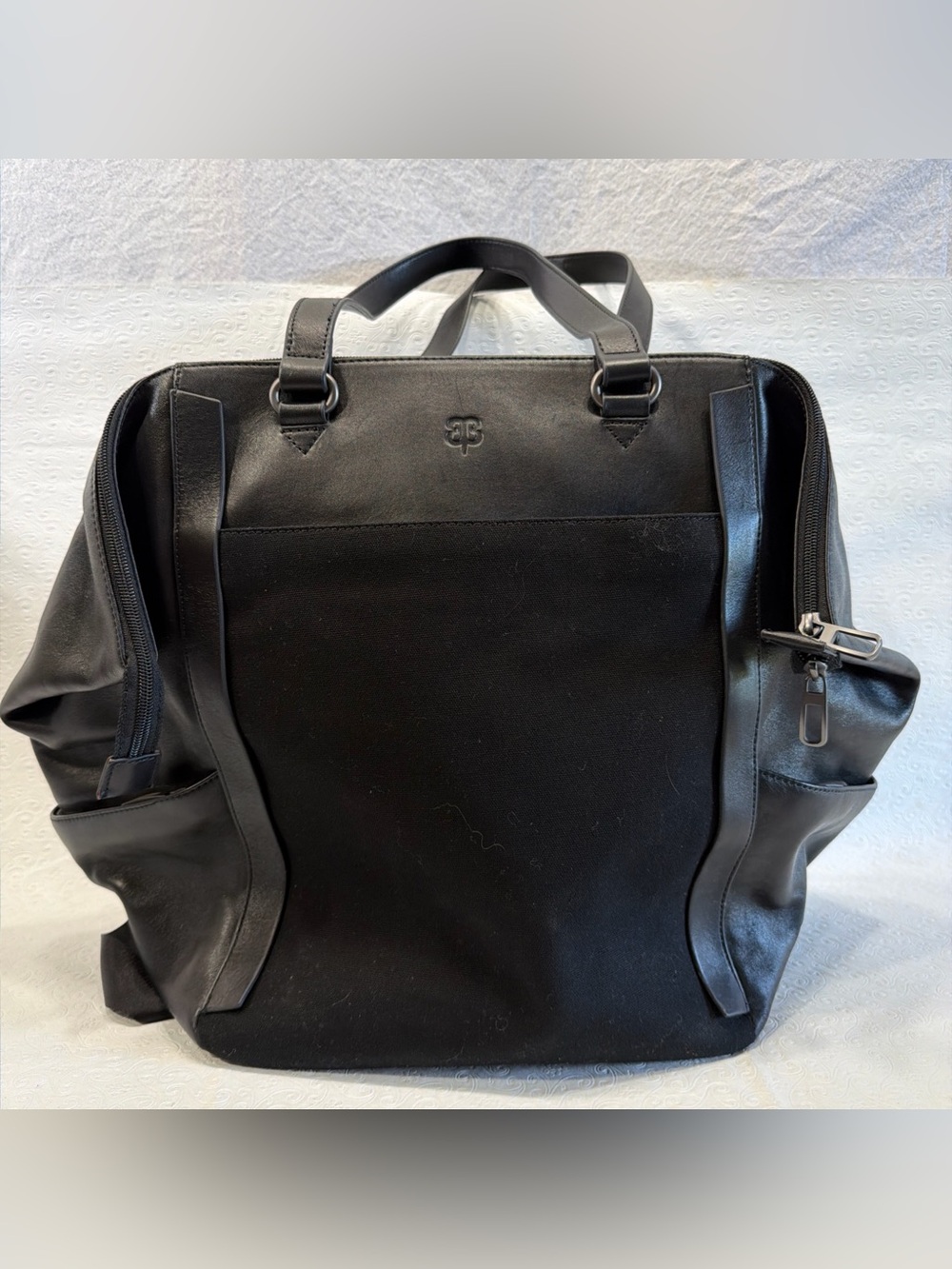 BetaBrand Big Travel Bag Tote Leather Canvas Black Weekender Carry On Backpack